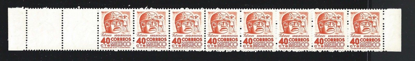 1950-52 MEXICO, YT 633 40c. vermilion MNH/** VARIETY