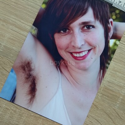 Hairy Armpits Cute Woman Unshaved Smile Lady Hands Up Girl Vtg Reprint Photo