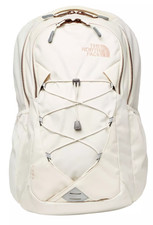 white north face backpack with rose gold
