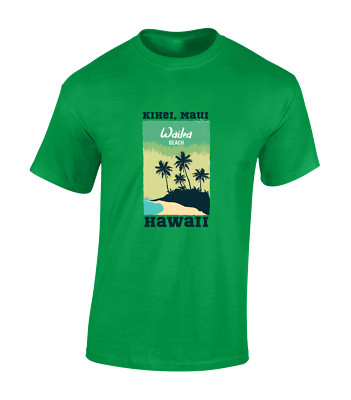 WAILEA BEACH HAWAII HERREN T SHIRT COOL SOMMER STRAND DESIGN FREIZEIT URLAUB TOP