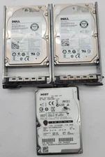 Lot of 3 Dell (ST9600205SS) and HGST (HUC109060CSS601) 600GB 2.5" SAS Hard drive