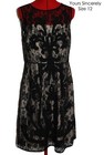 YOURS SINCERELY - Classy Beaded Black Lace Dress - Size 12 Excellent Condition
