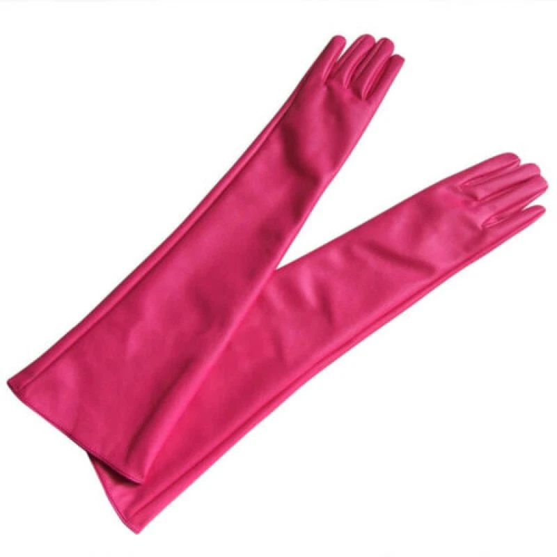 Guantes Largos de Cuero para Mujer Forrados en el Codo Suave Damas Invierno Cálidos Noche Fiesta Nuevos Foto 4 de 4