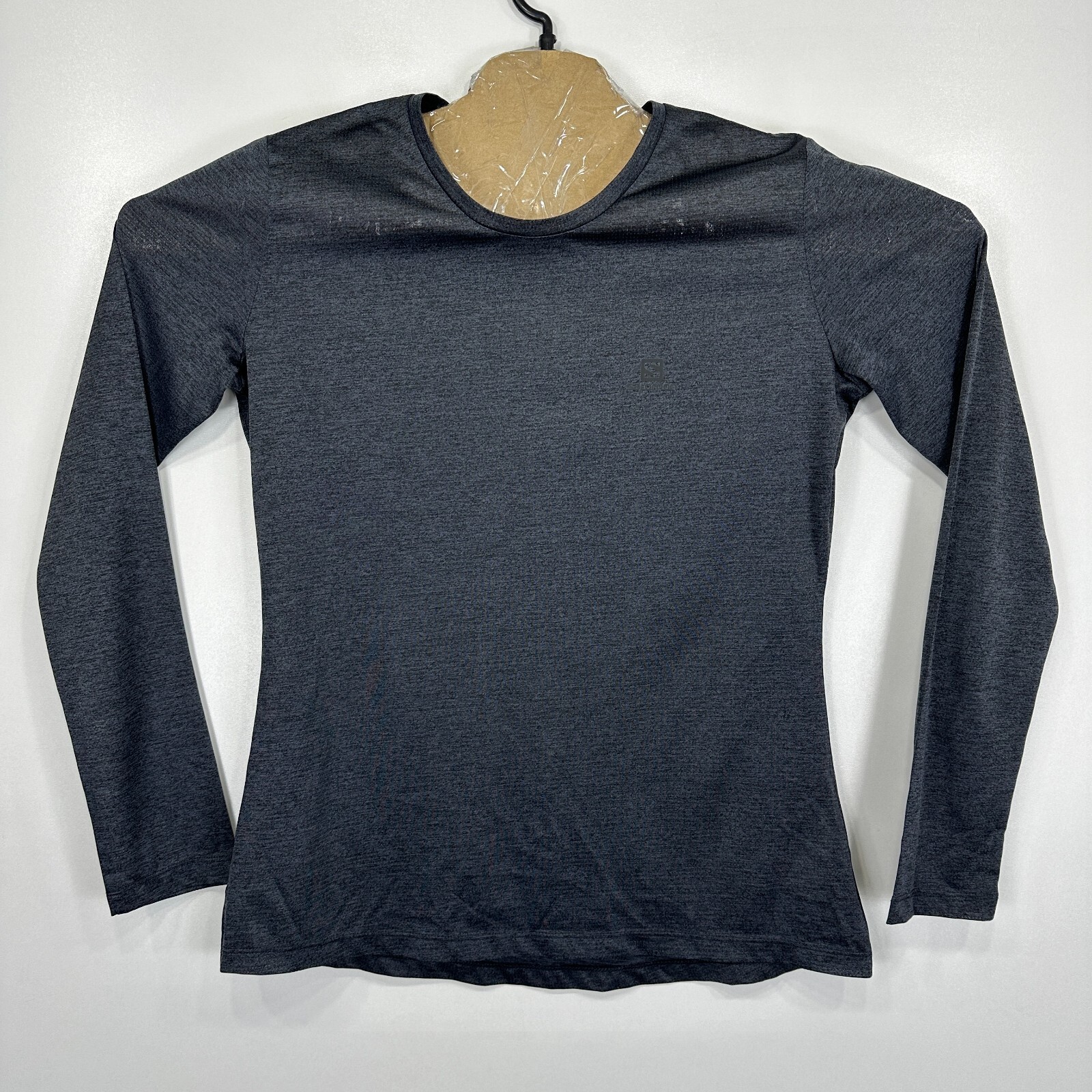 Salomon T Shirt Donna Taglia M Grigio Leggera Traspirante Manica Lunga Girocollo