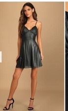 Lulus Dress NWT Black Metallic Short Size M