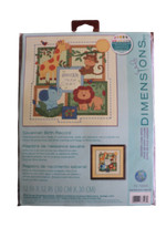 Dimensions Cross Stitch Baby Savannah Birth Record Jungle Animals 70-73543 NEW