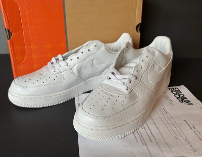 NEW NIKE HTM Air Force 1 Low HTM2' 2004 SIZE 11 White Croc NIB
