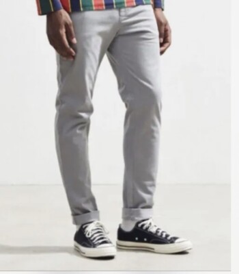 Urban Outfitters Easton Skinny Fit Chino's Grey Mens size 30 Waist