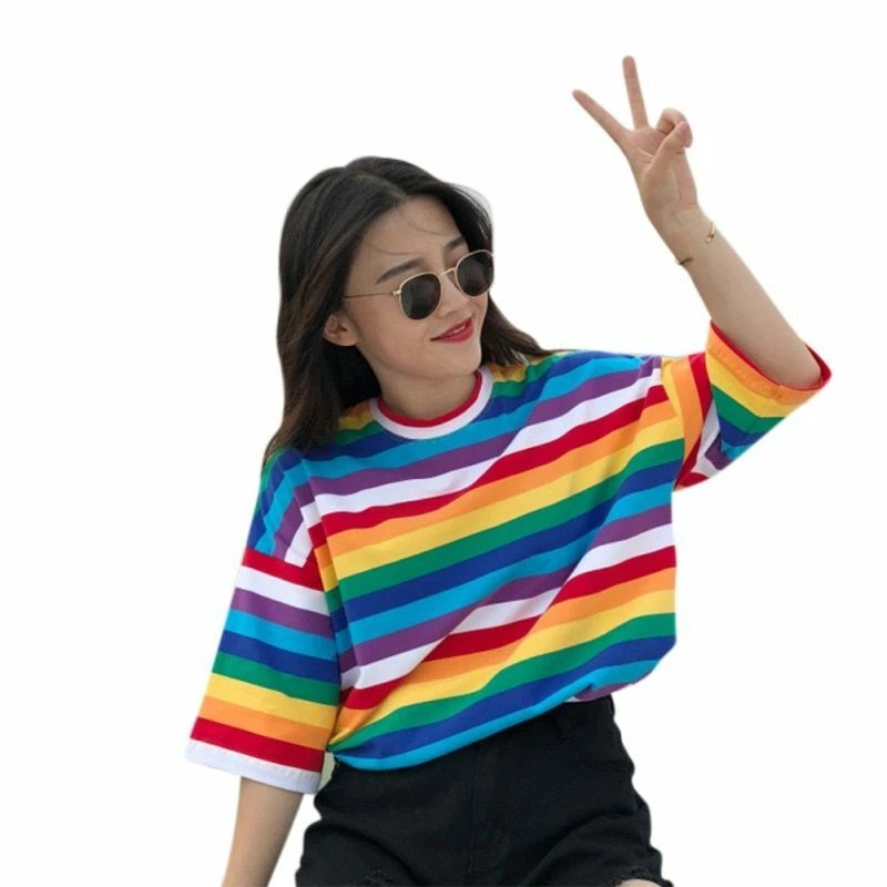 women rainbow shirt