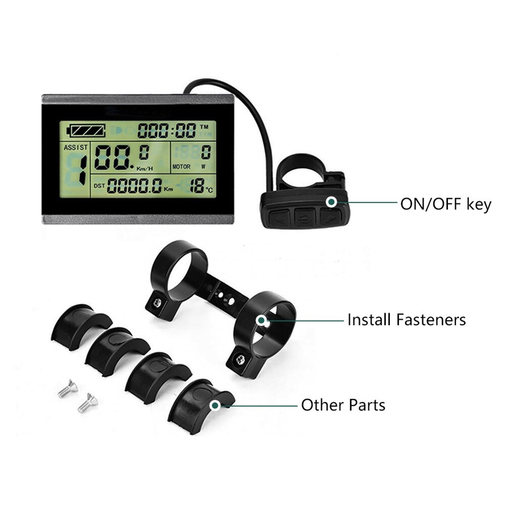 Control Panel and Waterproof Connector for KT LCD 3 Display EBike