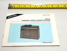 Manual ONLY for Realistic Personal Stero Cassette Player SCP-22