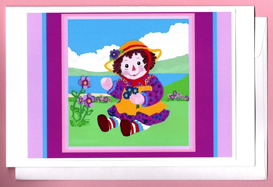 6 TARJETAS DE CUMPLEAÑOS PARA NIÑOS, 5 1/2 X 8 1/2 pulgadas, Winnie the Pooh/Dinosaurio/Raggedy Ann Foto 3 de 4