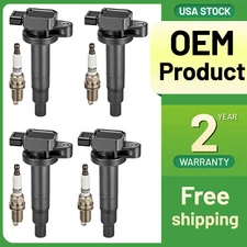 4 Ignition Coil & Spark Plug Pack For Toyota Yaris Echo Prius Scion xA xB UF316