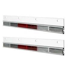 Conspicuity Reflector Plate f/ Straight Mud Flap Hanger - Aluminum - Set of 2