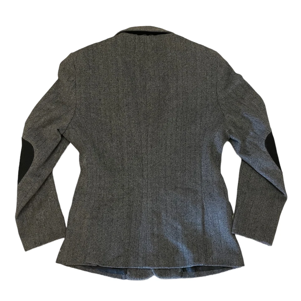 Troy Smith мужской большой серый Herringbone пальто с подкладкой в отличном состоянии локоть подушечки - Изображение 2 из 4