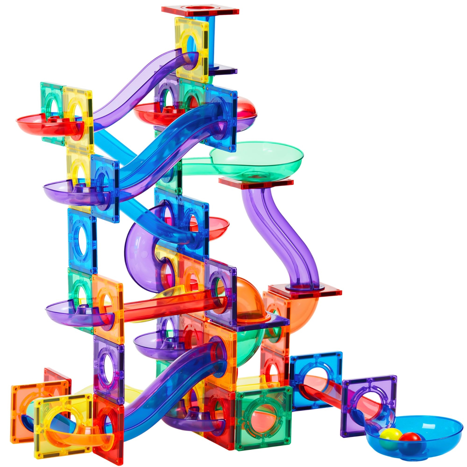 Learn & Grow Toys 88 PCS Magnetic Marble Run Expansion Pack, Ultimate Marble ...
