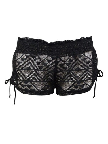 Ruched-Tie Lace Shorts Swim Cover-Up | eBay