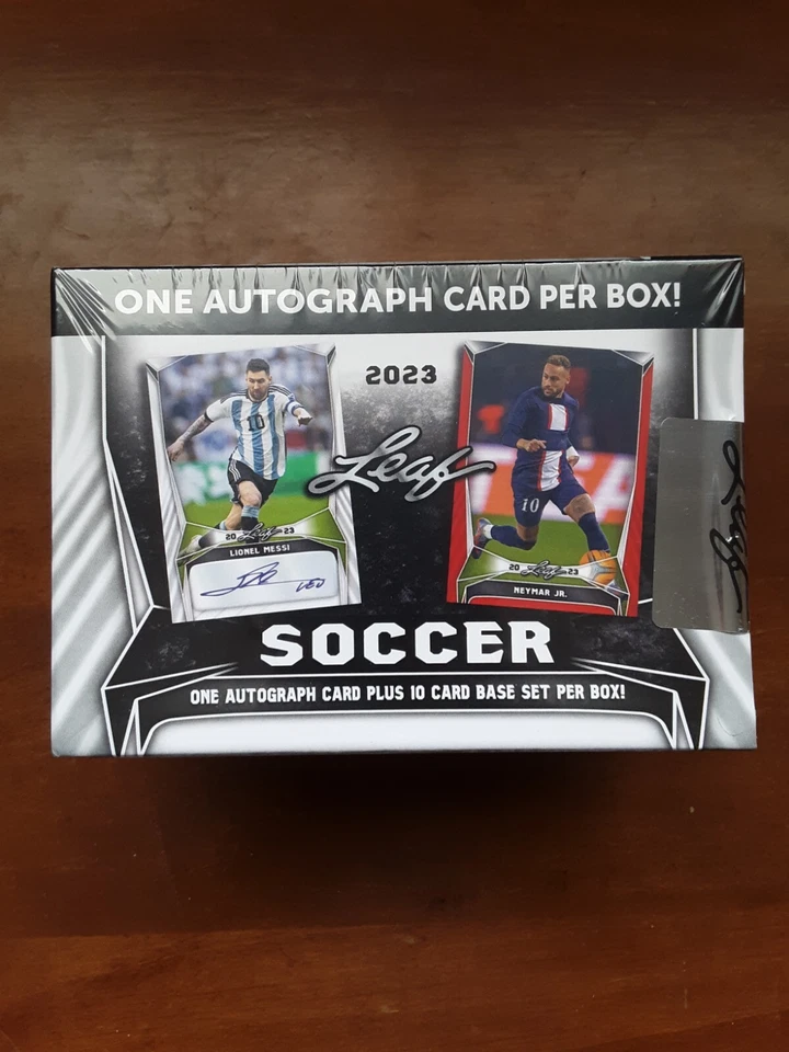 2023 Leaf Soccer Box Sealed 1 Auto Plus 10 Card Set Messi Auto?? - Image 2 of 4