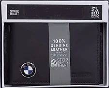 BMW   Genuine Leather Wallet 3d Metal Logo + Gift Box