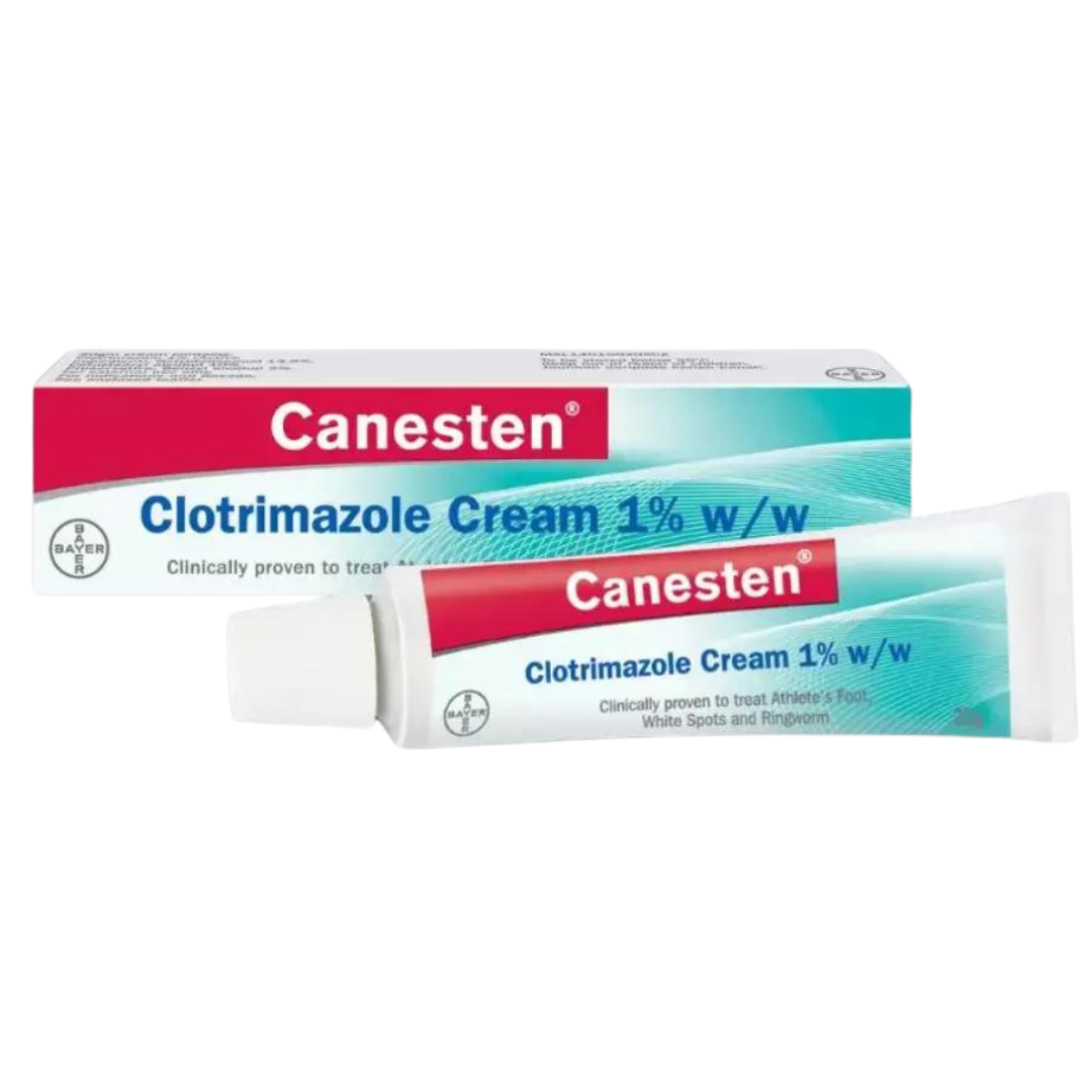 Crème Antifongique Canesten Clotrimazole 1% - Teigne, Pied D'athlète - 20g - Valide +1 An