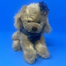 Ty beanie babies Attic Treasures Carey The Dog With Blue Shirt And Hair Ribbon.