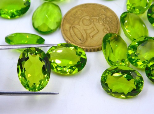 Lab Created Peridot Oval Cut Loose Gemstone 12X16 MM For Jewelry Making P-191 - Picture 7 of 7