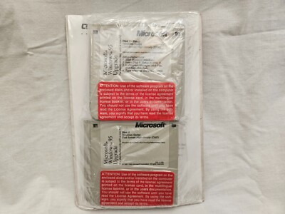 New Sealed OEM Microsoft Windows 95 Upgrade OS 3.5 Very Rare Inch Floppy Disk OS