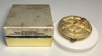 Vtg MAX FACTOR Persian Pillow Compact Creme Puff Translucent Powder w/Box