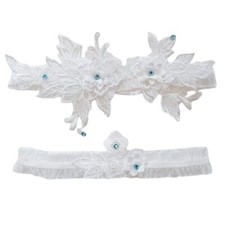 Wedding Garters for Bride Plus Size Garter Lace Bridal Belt Set with Floral W...