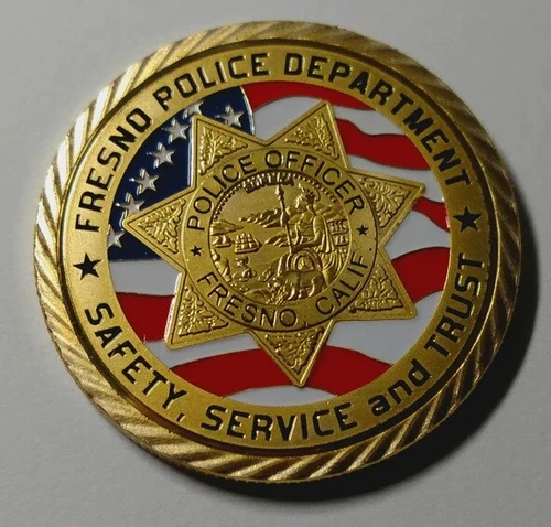 FRESNO POLICE DEPARTMENT COLORIZED ART ROUND CHALLENGE COIN