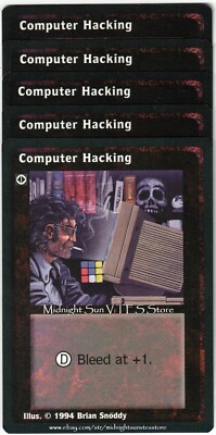 Computer Hacking x4 + 1 Jyhad V:TES VTES Vampire CCG