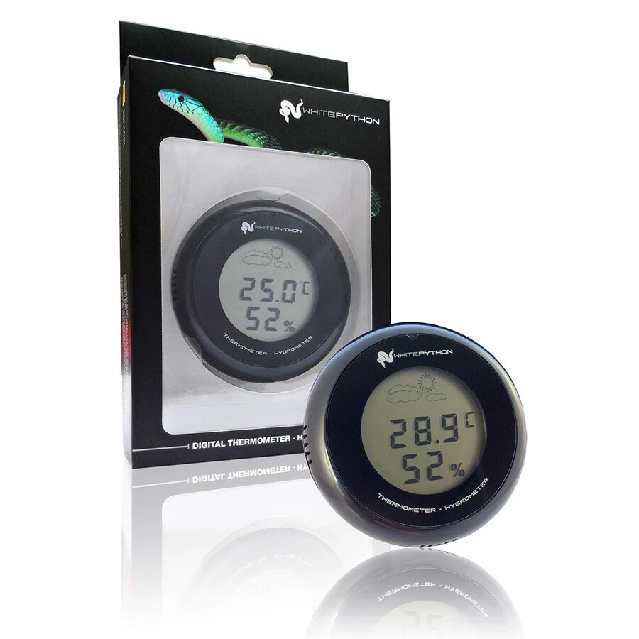 PRO REP White Python Digital Thermometer & Hygrometer Sucker Mounted Batteries Included