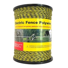 Upgraded Electric Fence Polywire 1722 Feet 525 Meters, 6 Stainless Steel Stra...