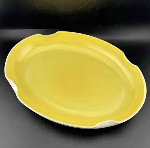 Vintage Anchor Hocking Fire-King Vitrock Glazed Milk Glass Serving Dish 1934-37