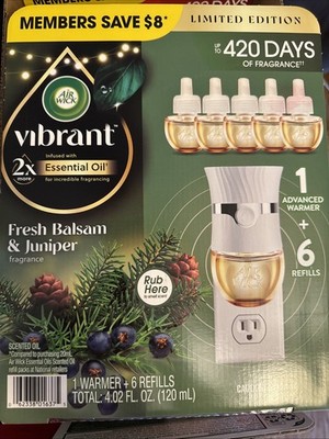 Air Wick Vibrant Fresh Balsam & Juniper Advanced Warmer + 6 Refills Limited Ed.