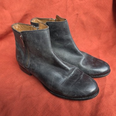 Frye Womens Carly Double Zip Black Leather 3478802 Ankle Chelsea