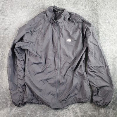 Helly Hansen Jacket Mens M Black Training Windbreaker Running Full Zip Light