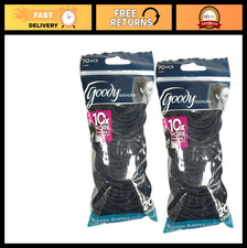 Ouchless Black Hair Elastics, 4mm, 70 Count - 2 Packs, No Snag, Soft Durable
