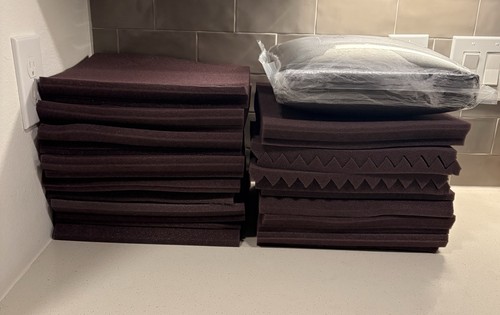 Purple & Black Wedge Foam Acoustic Panels Sound Treatment for Room