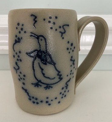 Vintage Gooseberry Patch-  1999 Pottery Mug -  Cobalt Blue Salt Glaze Duck