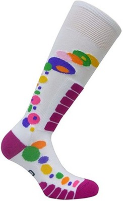 WOMEN'S EUROSOCK FREE-STYLE SILVER SKI SOCK #0816W (WHITE) MEDIUM 8-10