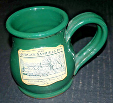 Deneen Pottery Morgan Samuels Inn Canandaigua, N.Y. Green Mug Made in USA