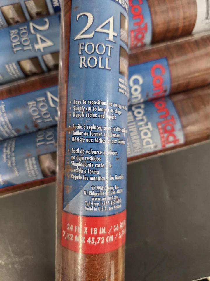 Con-Tact Paper Cherry Woodgrain Vintage 5 Unopened 24 Foot Rolls 18 Inch Wide - Image 4 of 4