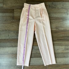 80s VTG Counterparts Petites Peach Pleated Tapered Trousers Size 10P Wmns 3602