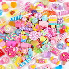 120Pcs Assorted Candy Slime Charms for Crafts and DIY Decoration