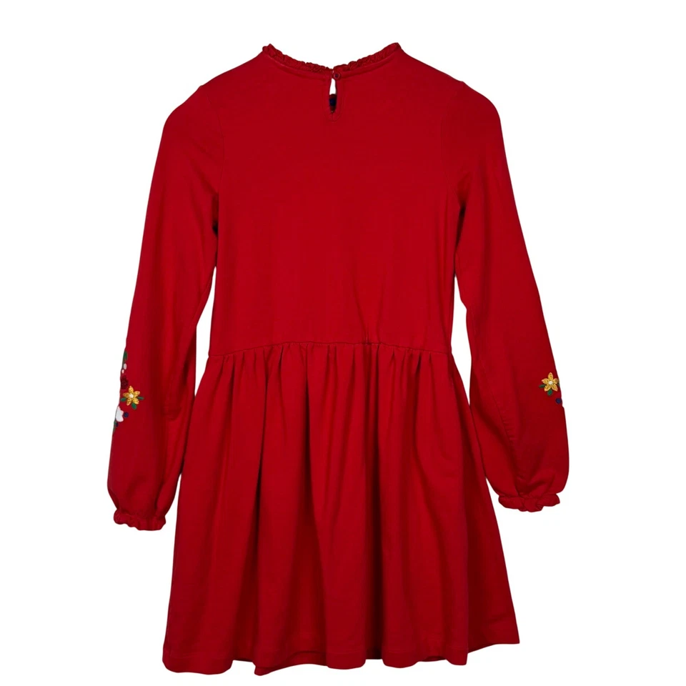 Vestido Mini Boden Rojo Bordado Floral Manga Larga Niñas 11-12 años Boho Fairy Foto 2 de 4