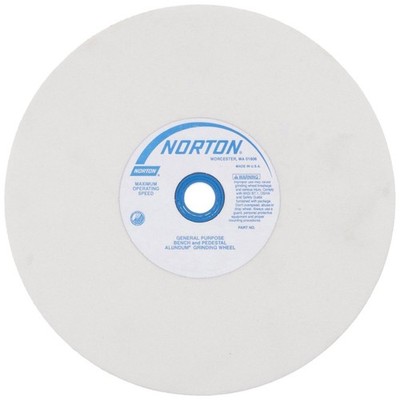 Norton 8 Inch White Aluminum Oxide Abrasive Wheels for Metal Grinding and Sha...