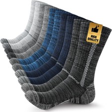 NEW Men  s Athletic Crew Socks Cushion Moisture Wicking Boot Hiking 5 Pairs Sho