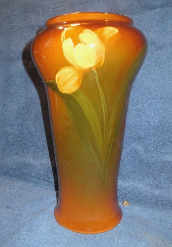 Weller Louwelsa Antique Art Pottery Tulip Design Standard Glaze 11" Vase ca.1900