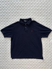 Polo Ralph Lauren Shirt Men’s Size Large Navy Blue Short Sleeve Button Up Cotton